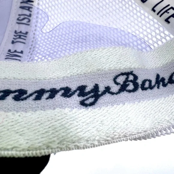 TOMMY BAHAMA CAP HAT, FRONT IS NAVY WITH SILVER EMBROIDERED LOGO, WITH NAVY MESH